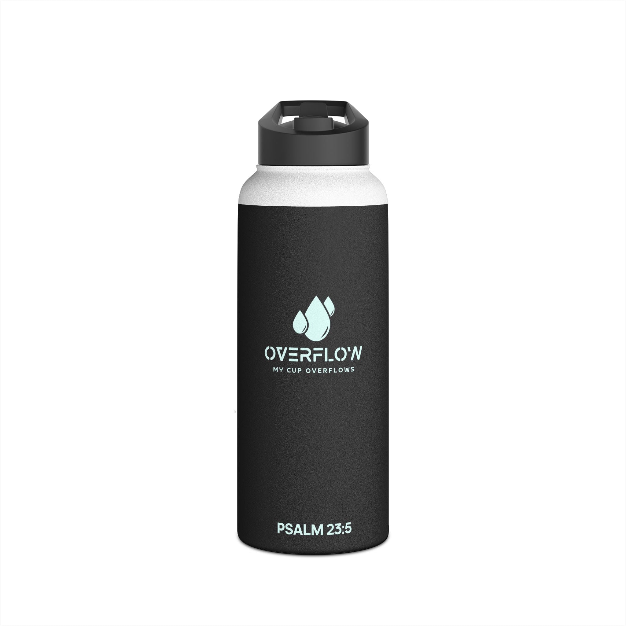 Overflow Stainless Steel Water Bottle - Black